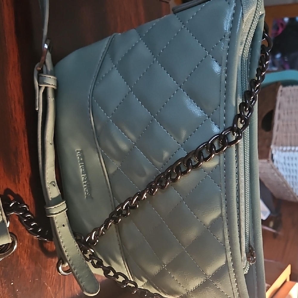 Montana West Teal Quilted Crossbody Bag